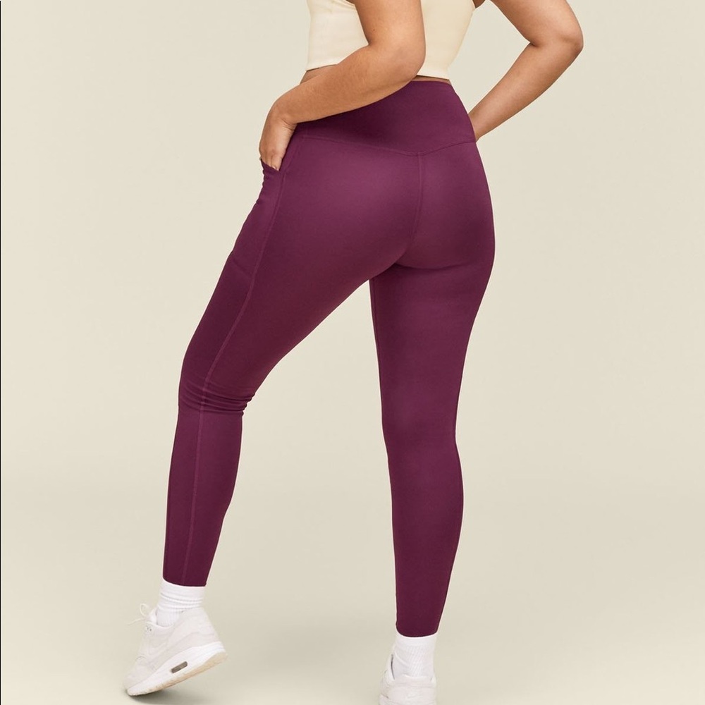 Girlfriend collective plum hi-rise leggings
